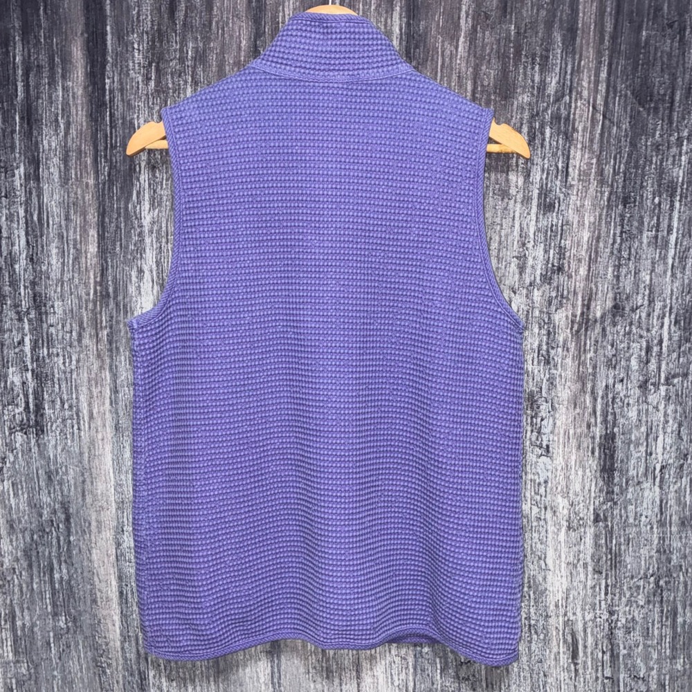 Focus Casual Life‎ Focus Purple Waffle Knit Button Down Vest Preshrunk Size S - Picture 2 of 7